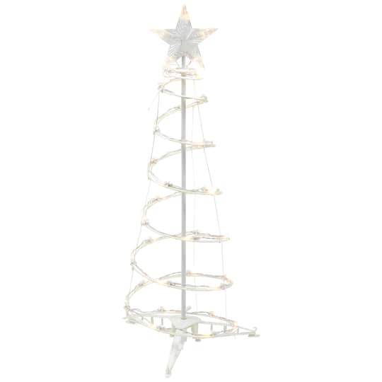 36" x 13" Spiral Outdoor Christmas Tree with Warm White LED Lights